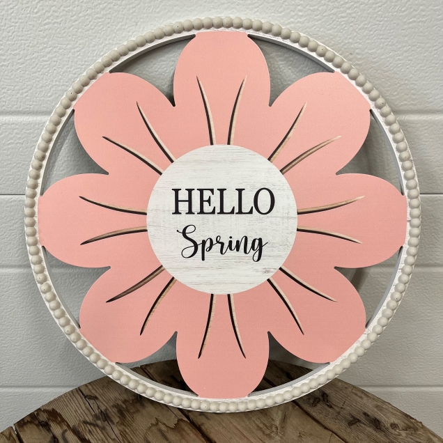Hello Spring Flower Sign