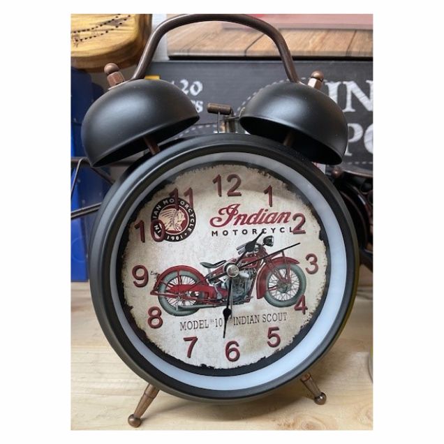 Vintage Indian Motorcycle Alarm Clock