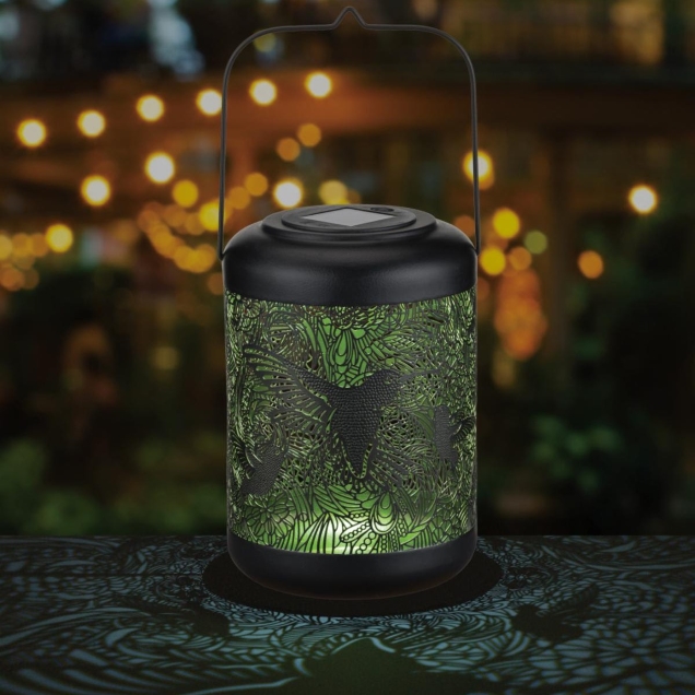 Large Solar Shadow Lantern - Hummingbird