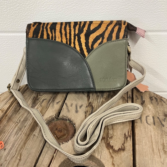 Meredith Crossbody Bag - Green & Brown